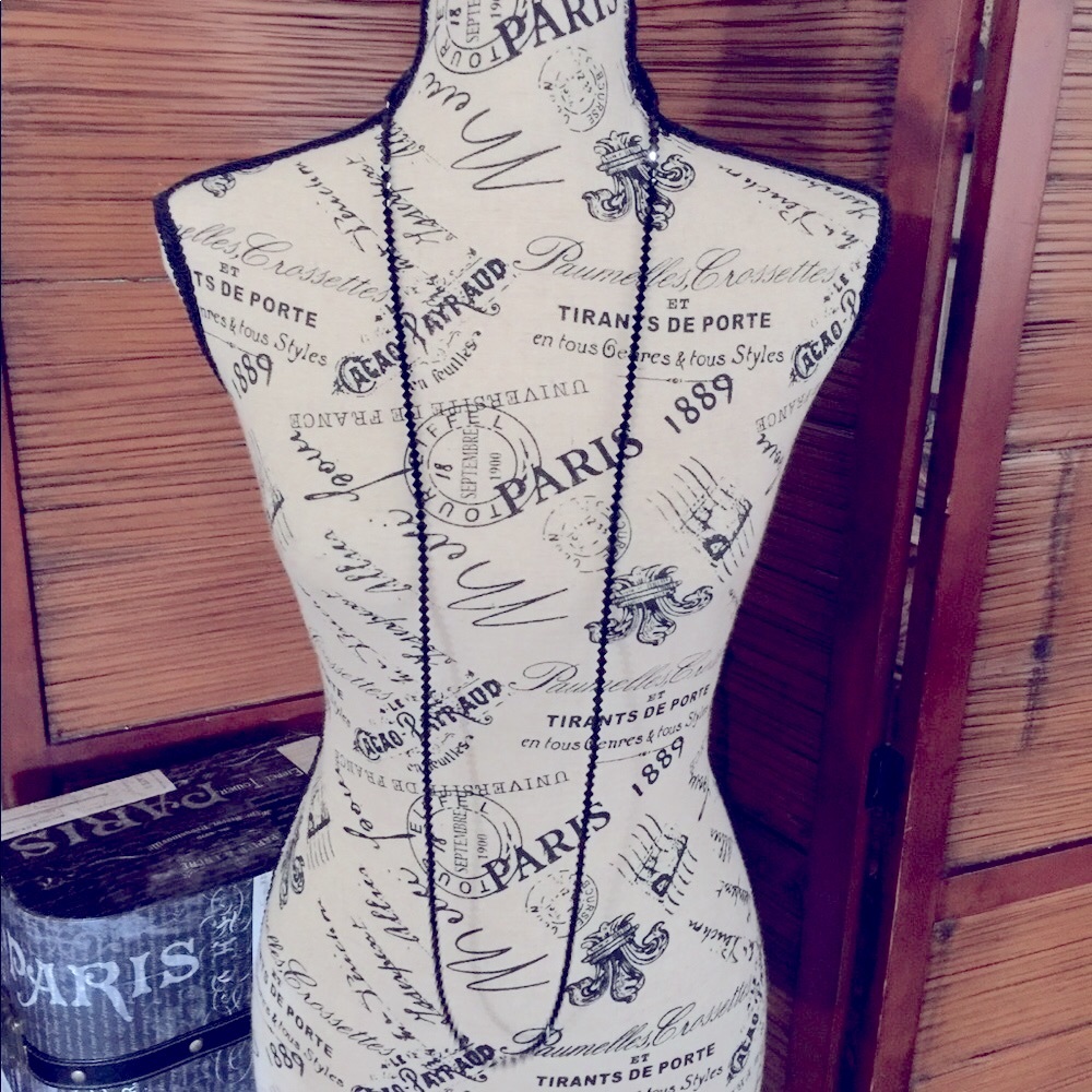 Vintage Swarovsky 48” long black Bicone necklace - Picture 5 of 9